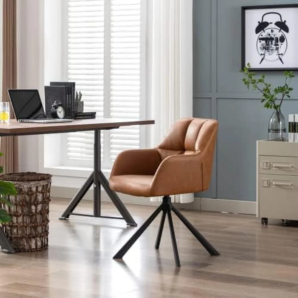 Leather Swivel Arm Desk Chair Z7488