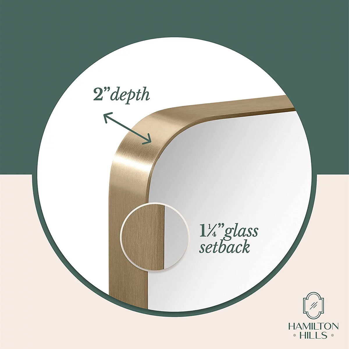 Gold Framed Rounded Corner Wall Mirror 24" x 36" G4114