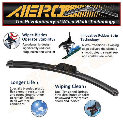 26" All-Season Beam Windshield Wiper Blades Set of 2 D33649