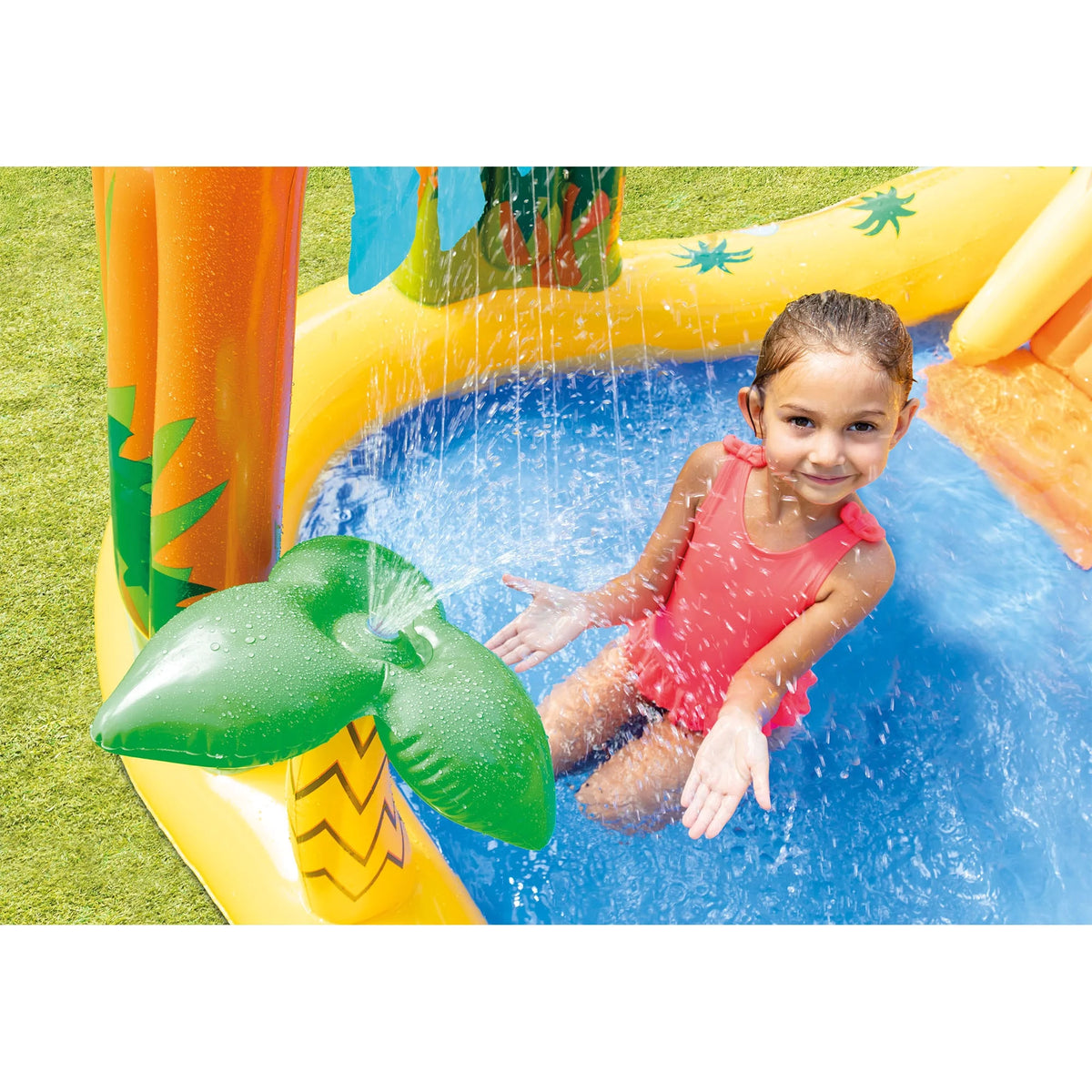 Inflatable Kids Dinosaur Play Center Pool with Slide R31996