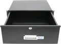 19 Rack Mount 4U Key Lock Drawer Black Z205368