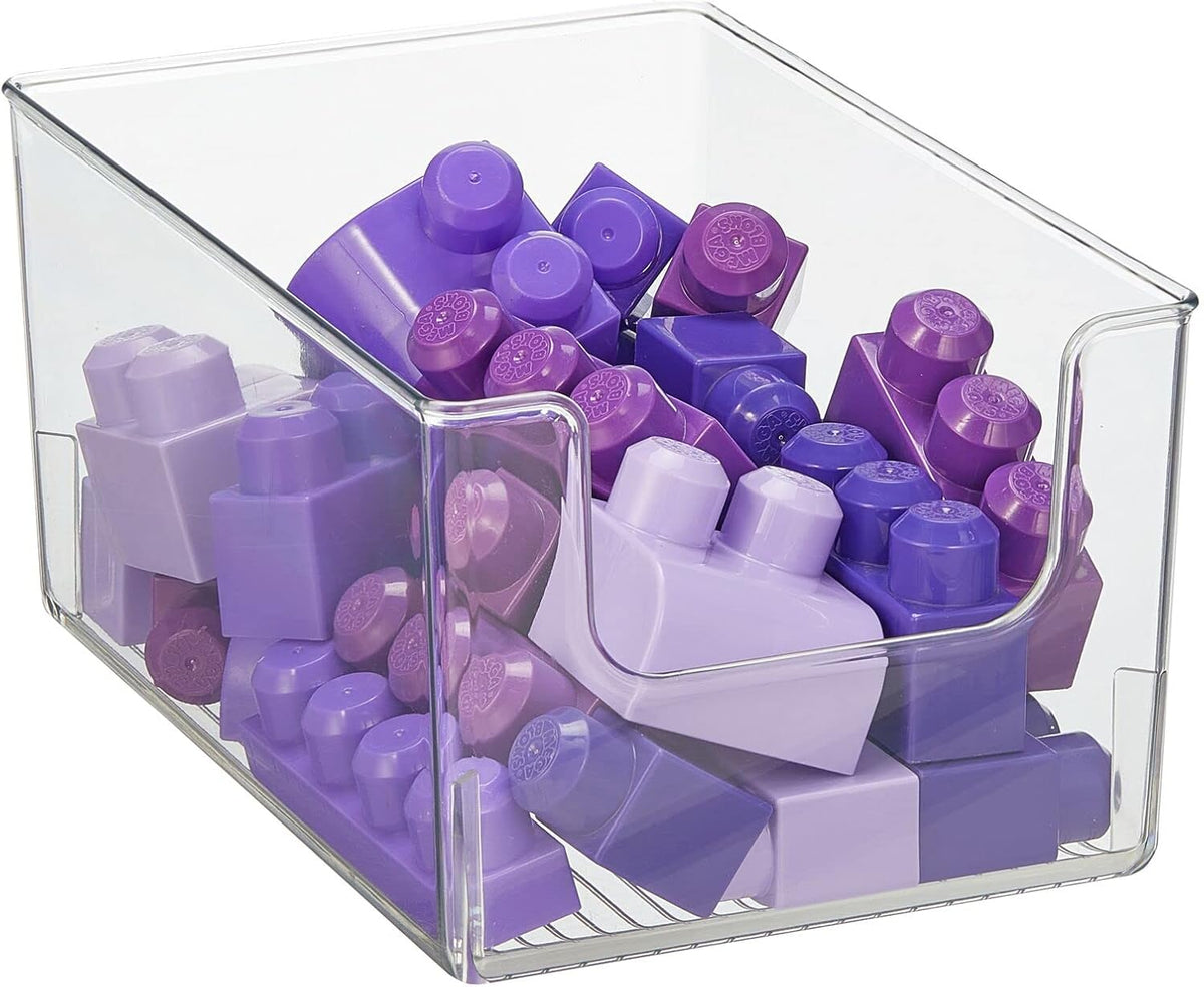 Clear 4 Pack Stackable Plastic Open Front Storage Organizer Bin Basket Q412005