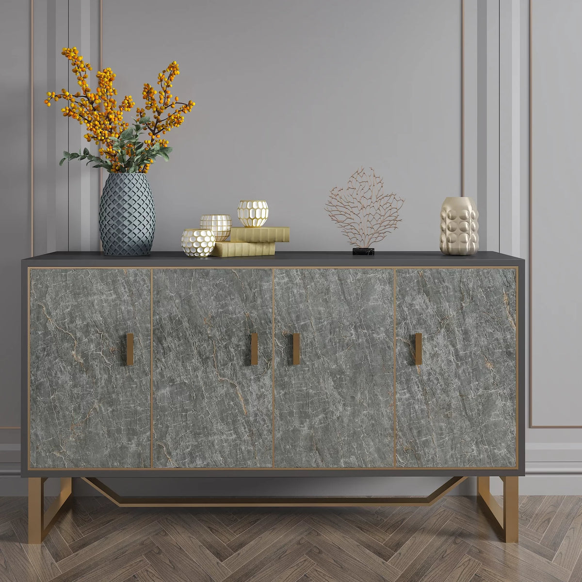 24"x354" Grey Marble Peel and Stick Wallpaper M397