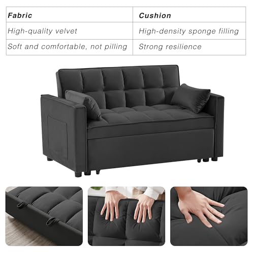 Velvet Convertible Sleeper Sofa Bed I777