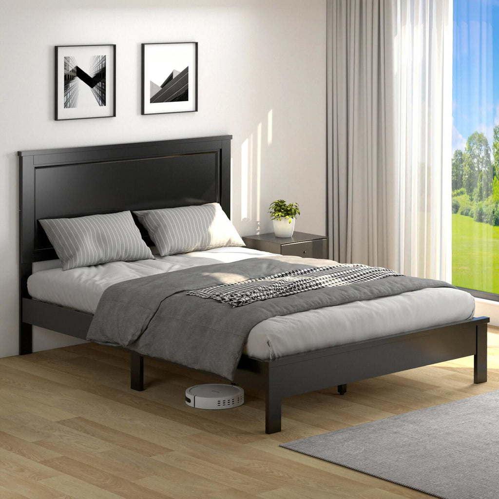 Twin Size Walnut Platform Bed Frame Q770