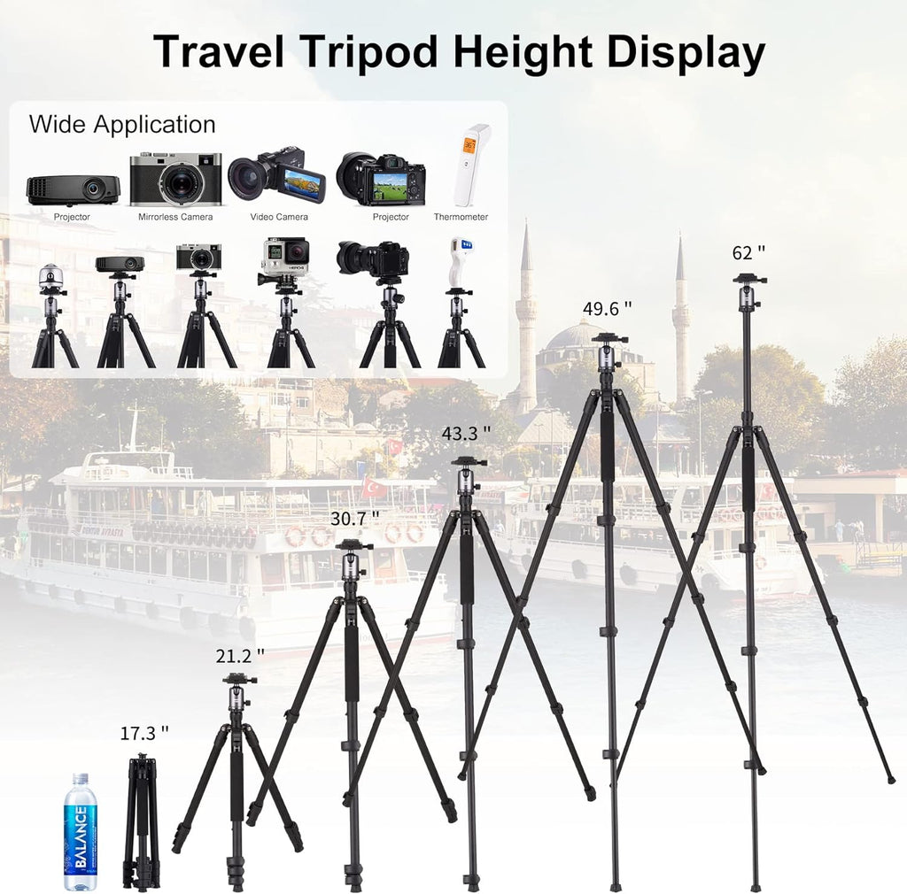 Compact Aluminum Camera Tripod with 360 Degree Ball Head Q284866