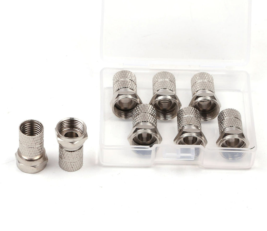 RG6 F-Type Twist-On Coaxial Cable Connector 6PCS Silver U865468