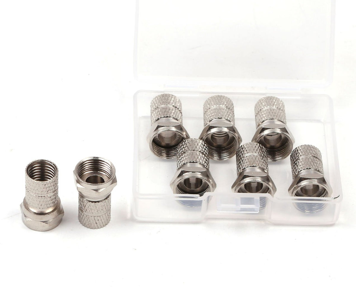 RG6 F-Type Twist-On Coaxial Cable Connector 6PCS Silver U865468