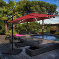 9x22 Lighted Cantilever Umbrella Red H280