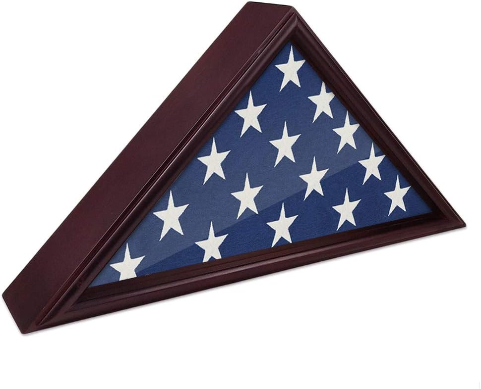 Flag Display Case 5 x 9.5' Mahogany Flag Shadow Box T696045