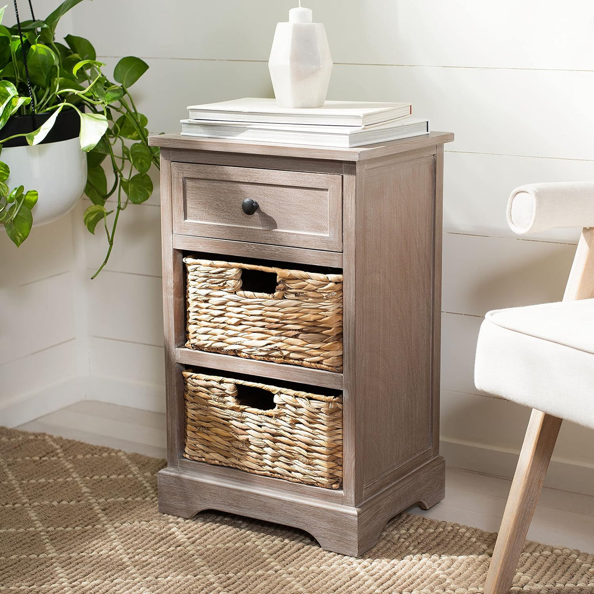 Vintage Grey Side Storage Table K846
