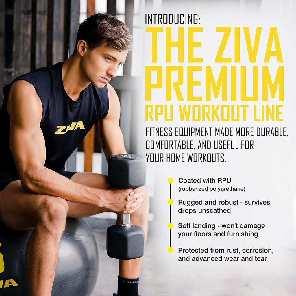 20 Lbs Urethane Rubber Hex Dumbbells J172