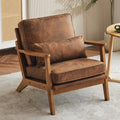 Brown Accent Chair with Lumbar Pillow T901988
