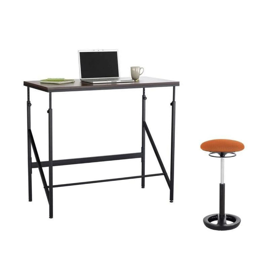 48" Standing Desk with Drafting Chair in Walnut and Orange Y9216