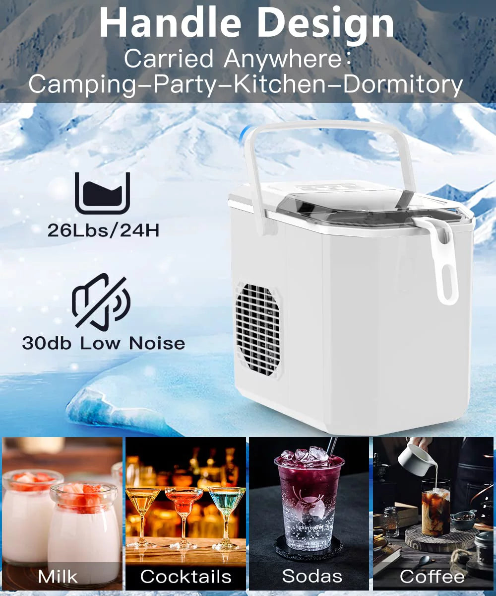 Countertop Ice Maker 26lbs 9Pcs/6Mins Black X24415