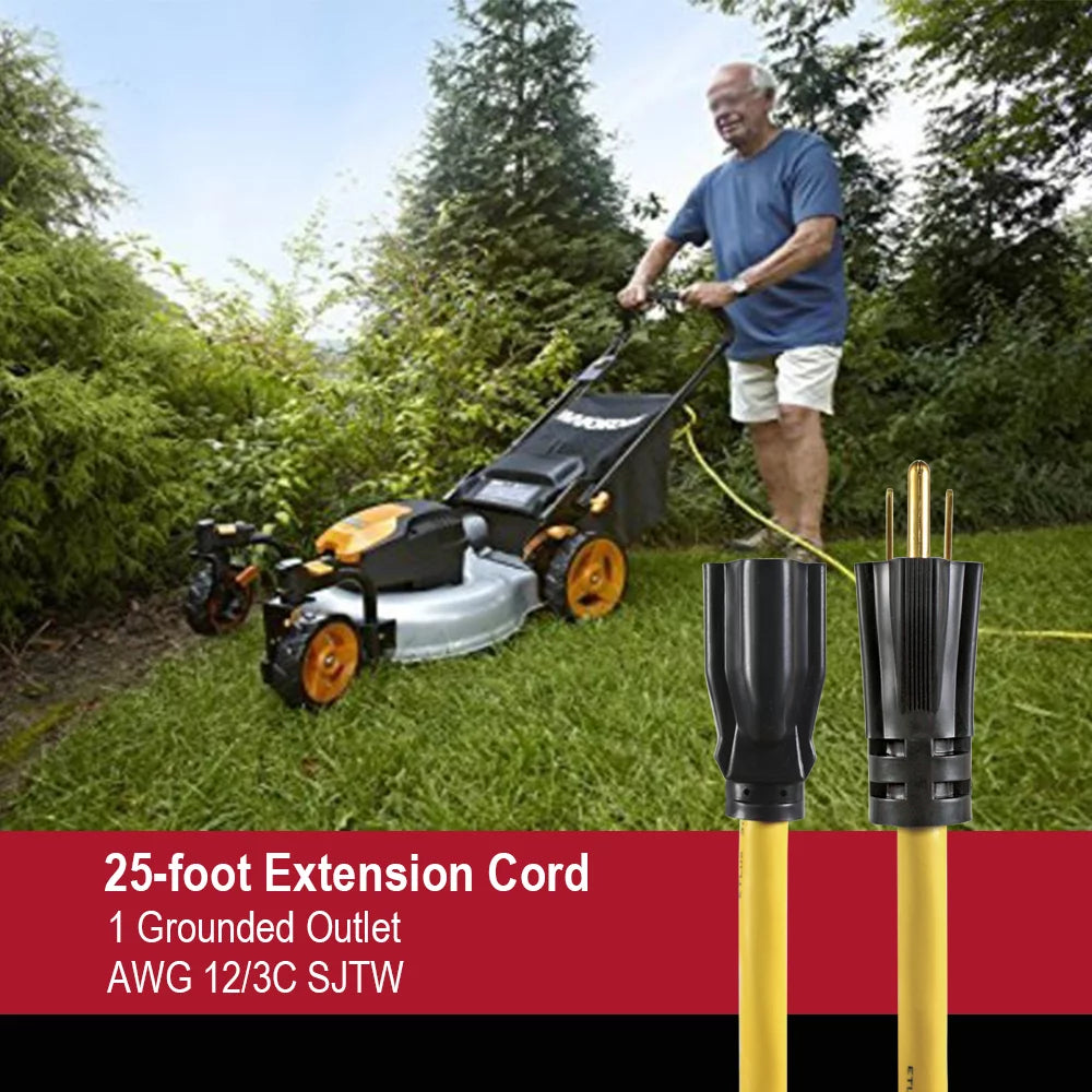 25FT 12/3 Extension Cord Yellow C889206