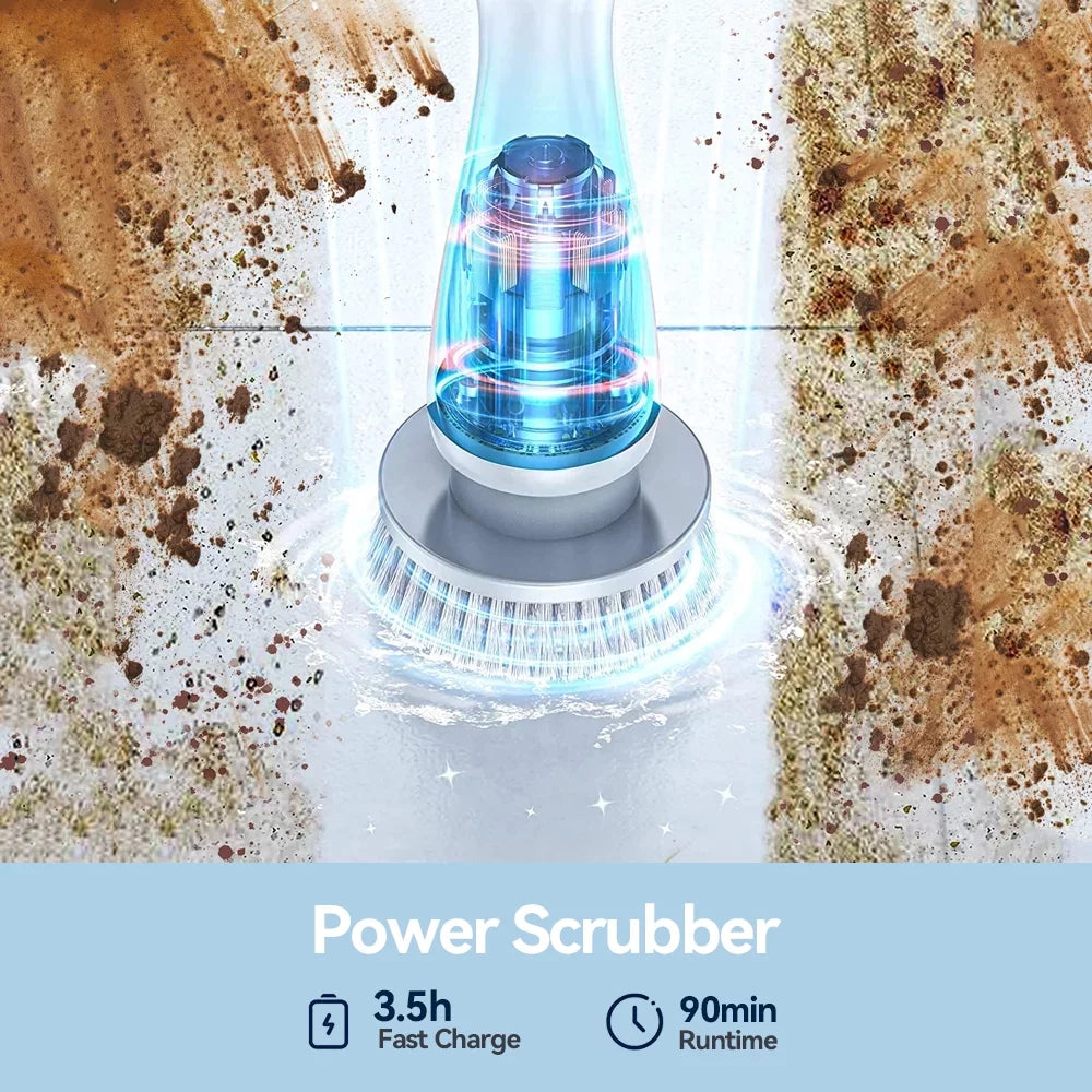 Cordless Electric Spin Scrubber with 4 Replaceable Heads U4595