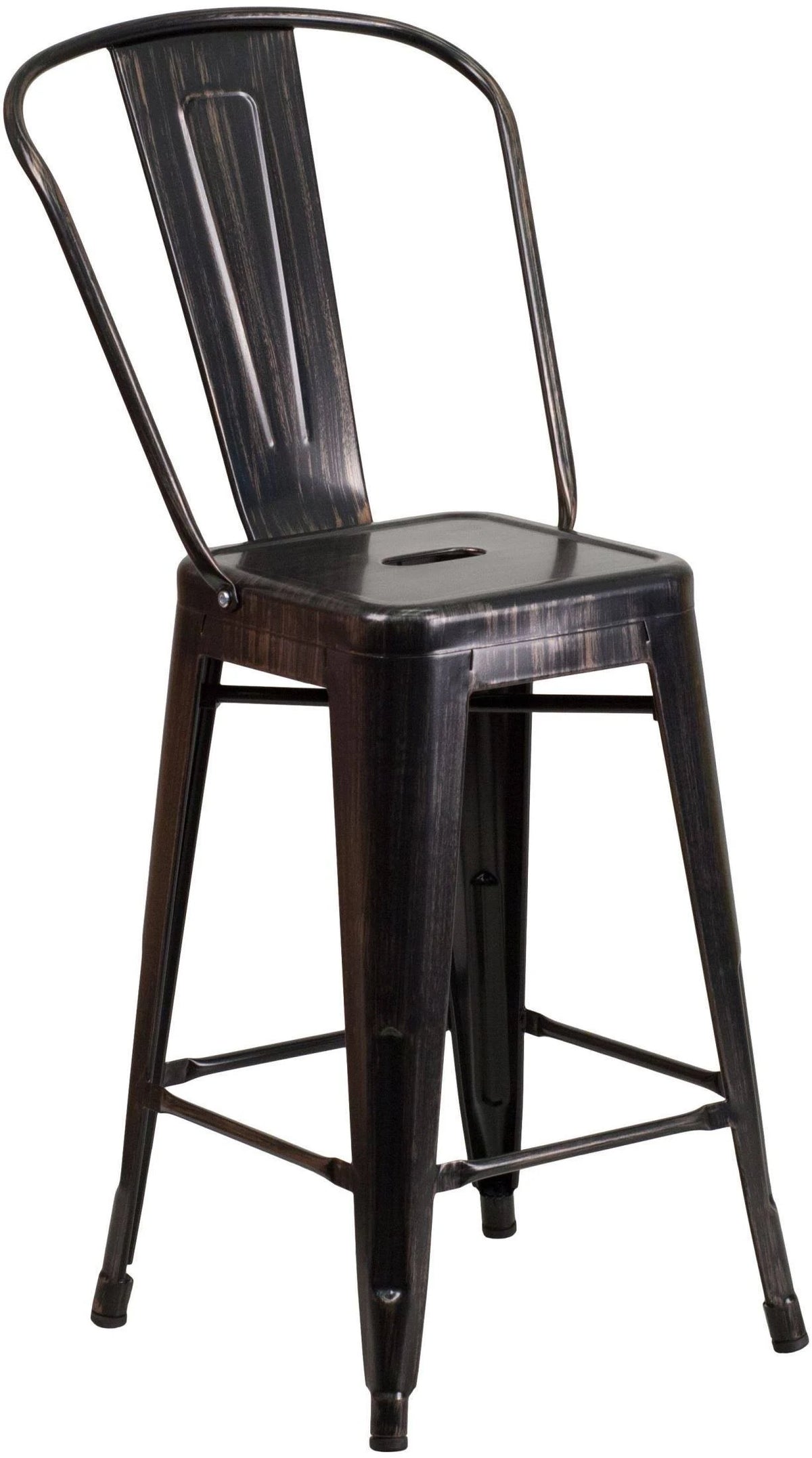 Black Metal Counter Stool U231989