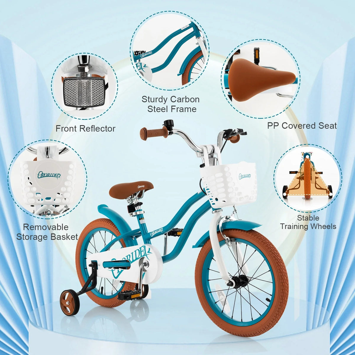 Green Adjustable Kids Bike with Training Wheel O947