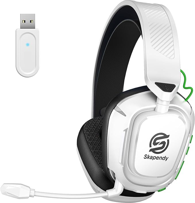 2.4GHz Wireless Gaming Headset with Noise Canceling Mic, Black White Z52537