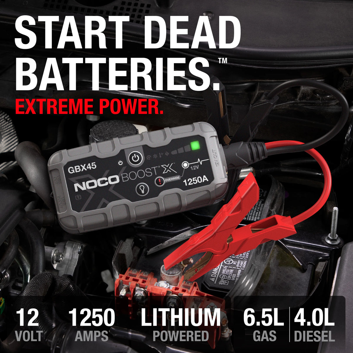 1250A 12V Portable Lithium Jump Starter T832