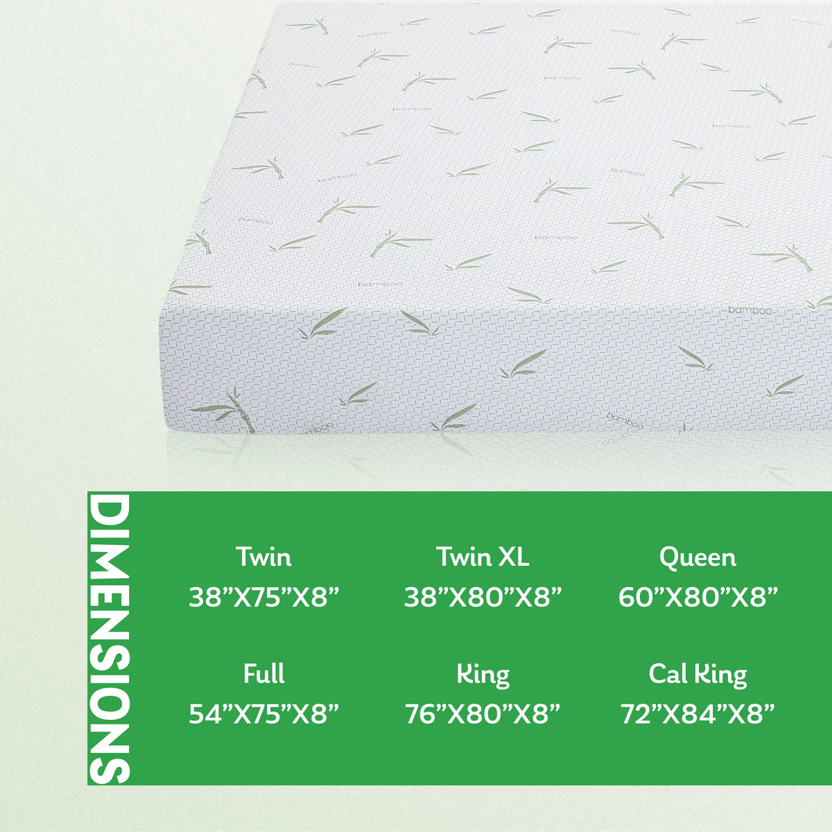 Green Tea Gel Memory Foam Mattress Twin Size Z3345