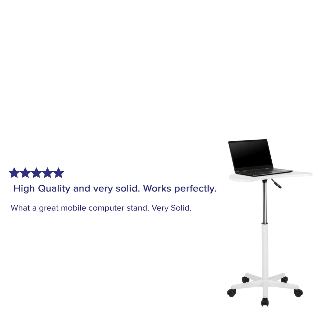 White Sit to Stand Mobile Laptop Desk O774048