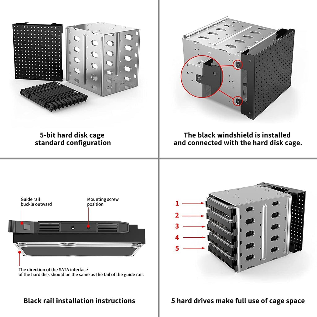 Alloy Steel Hard Drive Cage with Fan Space A785163