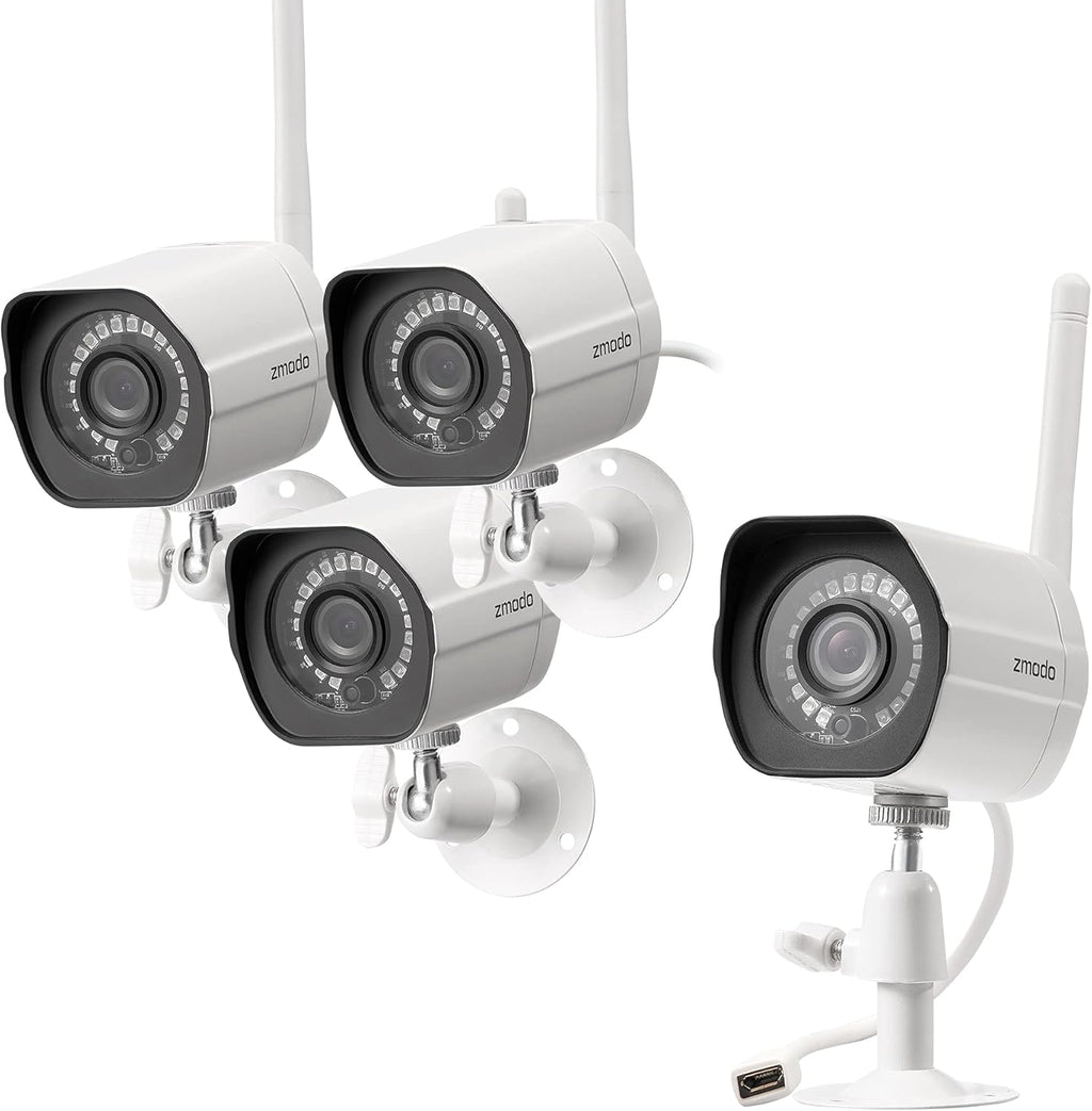 1080p Full HD Wifi Outdoor Security Cameras with Night Vision, IP 66 Weatherproof, 4 Pack F76879
