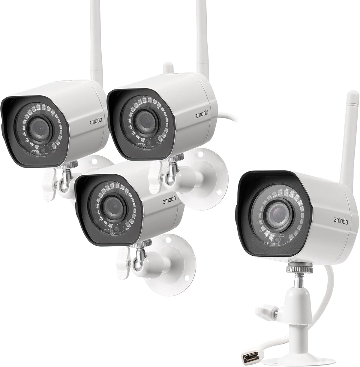 1080p Full HD Wifi Outdoor Security Cameras with Night Vision, IP 66 Weatherproof, 4 Pack F76879