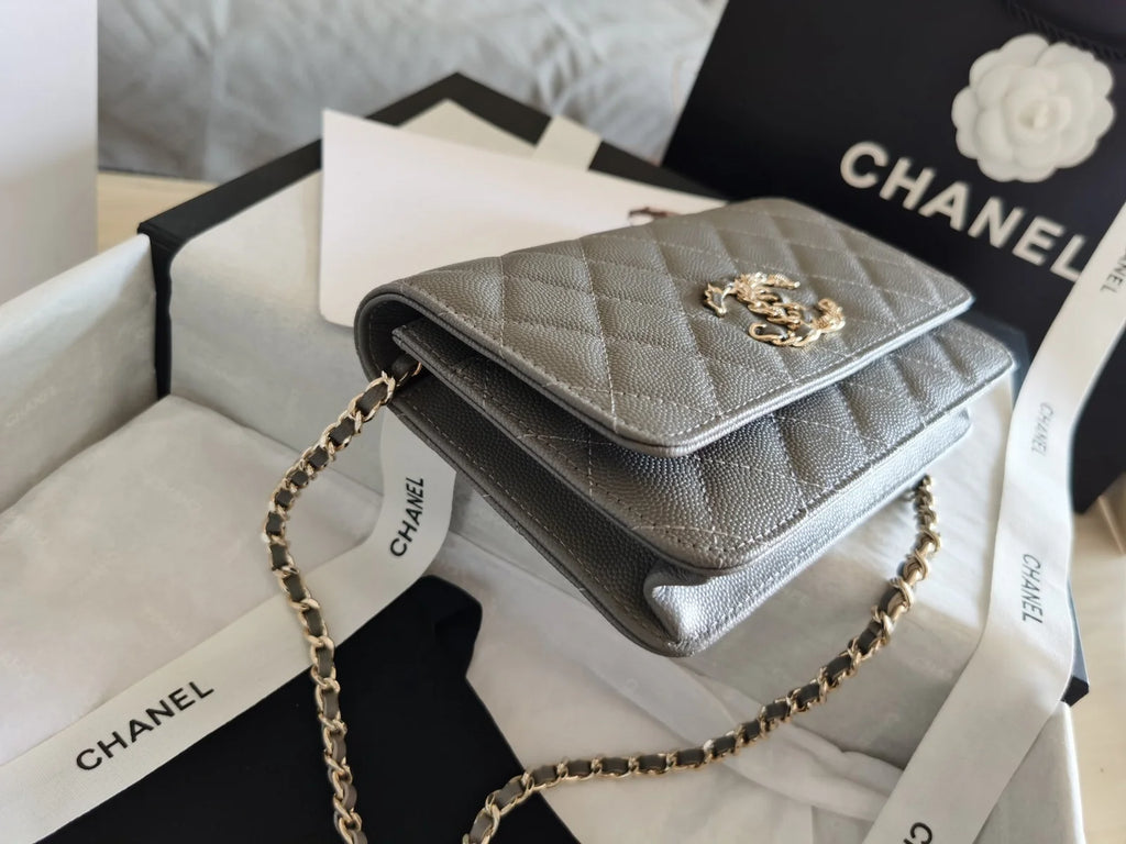 Grey Mini Flap Bag Y795
