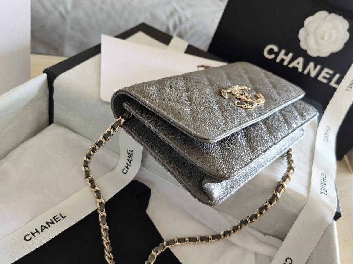 Grey Mini Flap Bag Y795