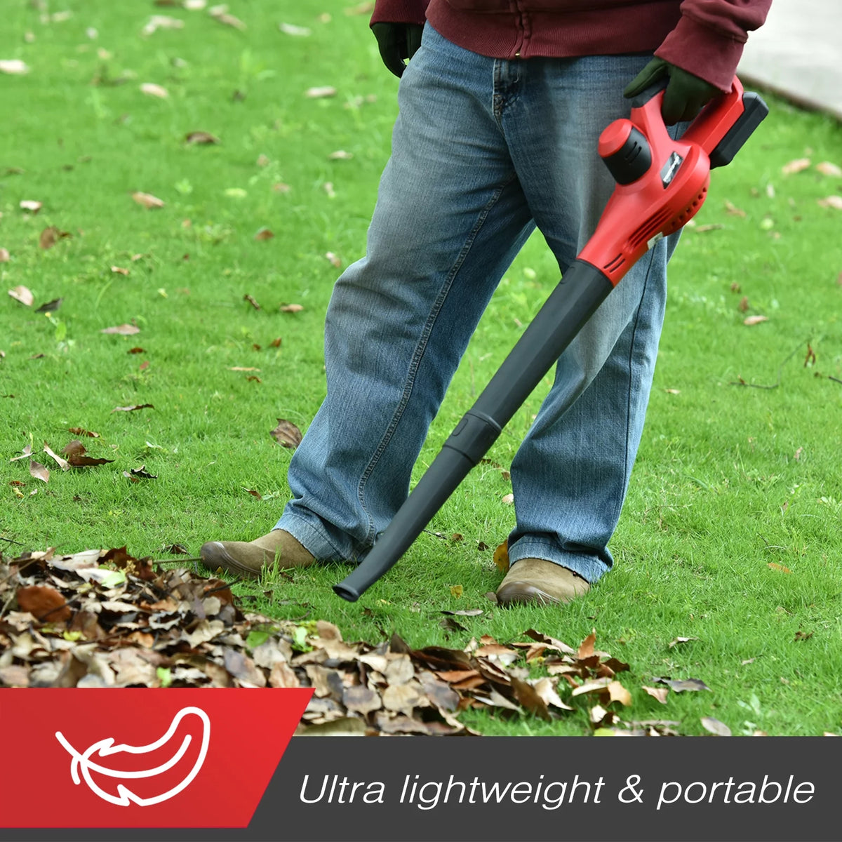 20V Cordless Handheld Leaf Blower with 2.0Ah Batteries and Charger P773558