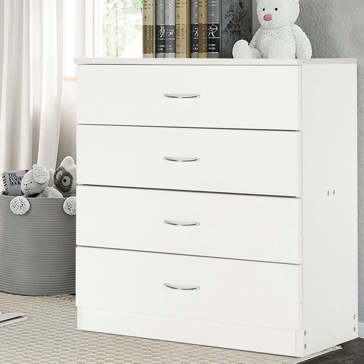 Black 4 Drawer Wood Dresser T50975