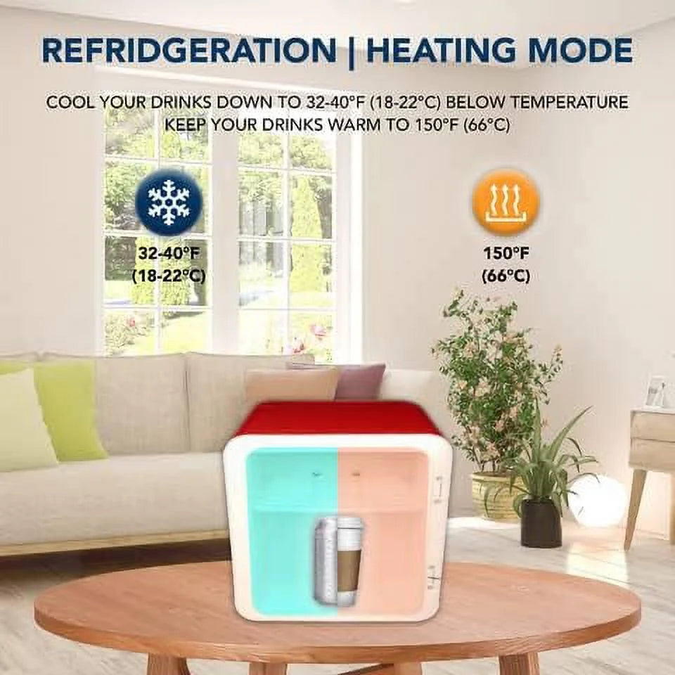 4 Liter 6 Can Capacity Mini Fridge with Bluetooth Speaker C687868