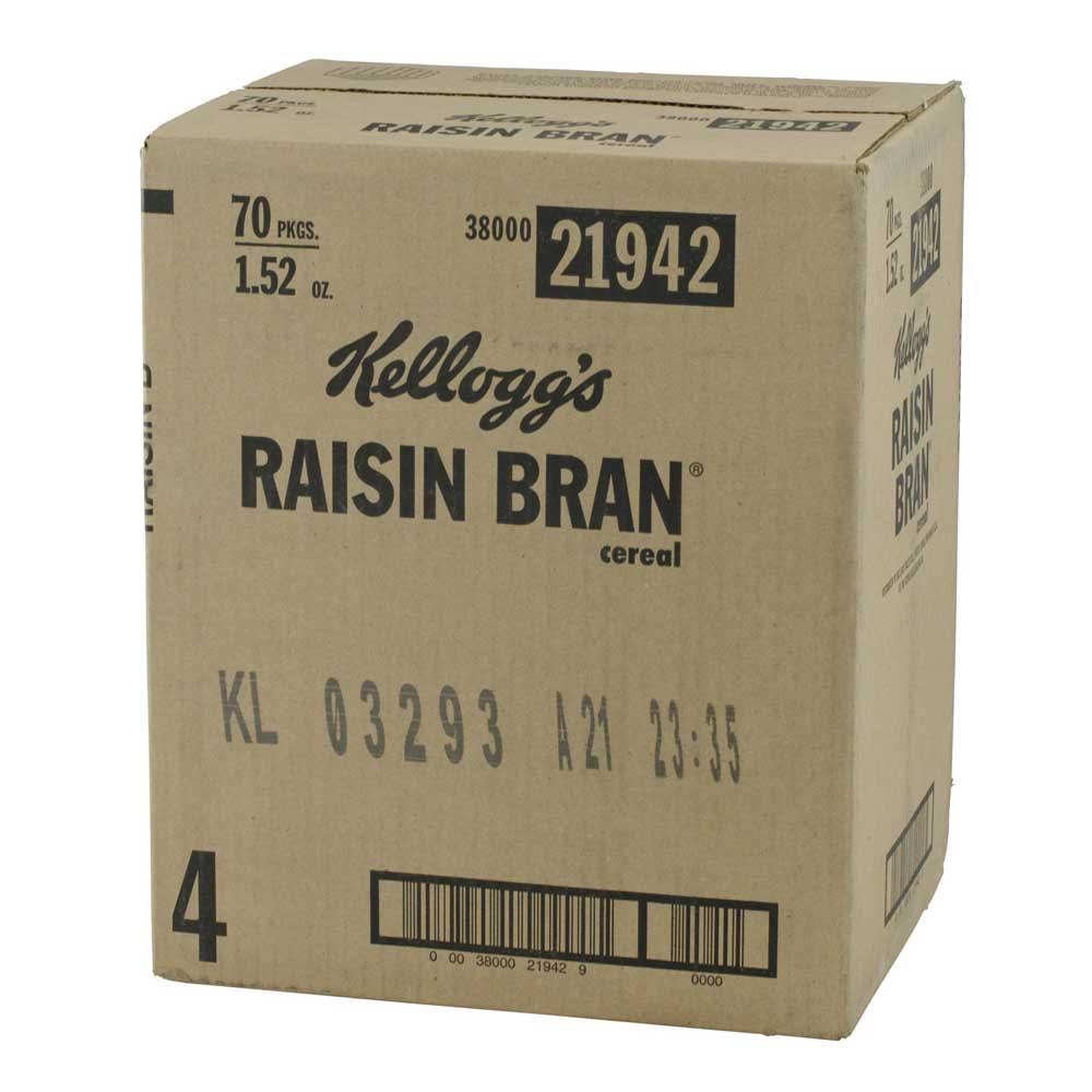 Raisin Bran Cereal 1.52oz Box Pack of 70 U849