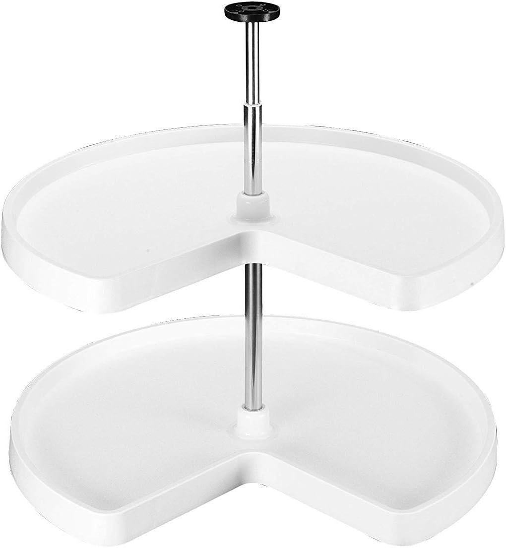 28 Inch White 2-Shelf Lazy Susan Q89526