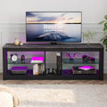 Rustic Brown 42 Inch TV Stand with Glass Shelf Z33194