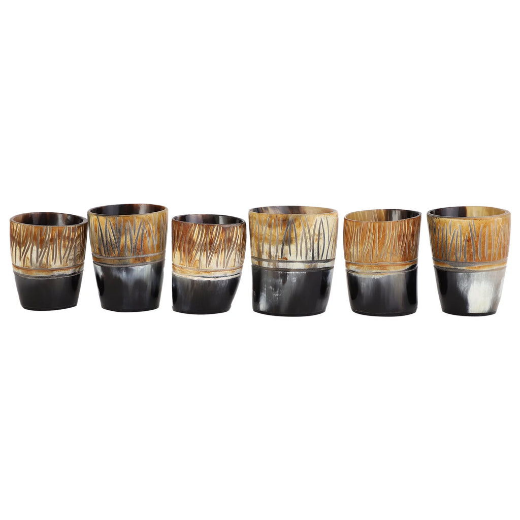 Drinking Horn Shot Cup Glass Ceramic Food Safe 6 Pack Q7644