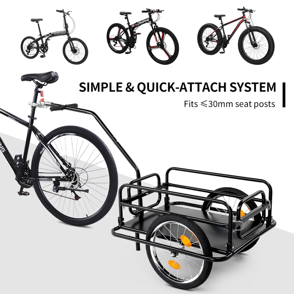 Foldable Bike Cargo Trailer with 16 Wheels, Black O5848