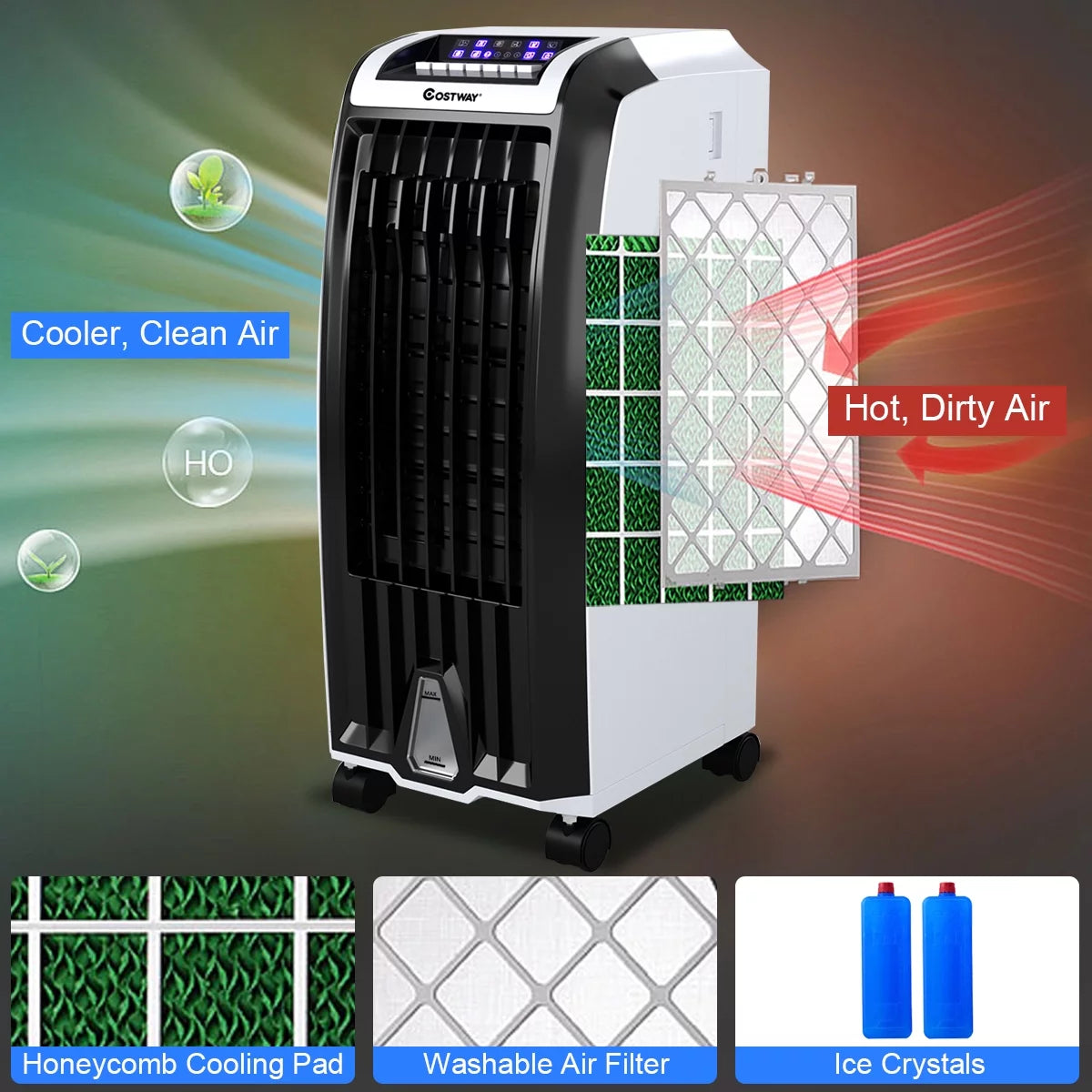 Portable Evaporative Cooler Fan with Remote Control E4387