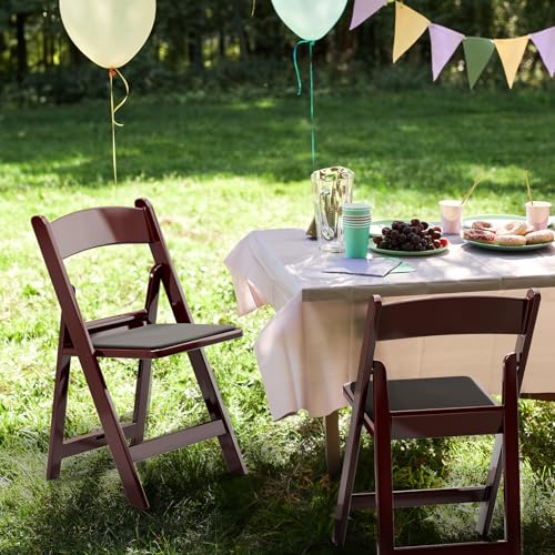 White 4 PC Resin Folding Chairs with Cushion U89386