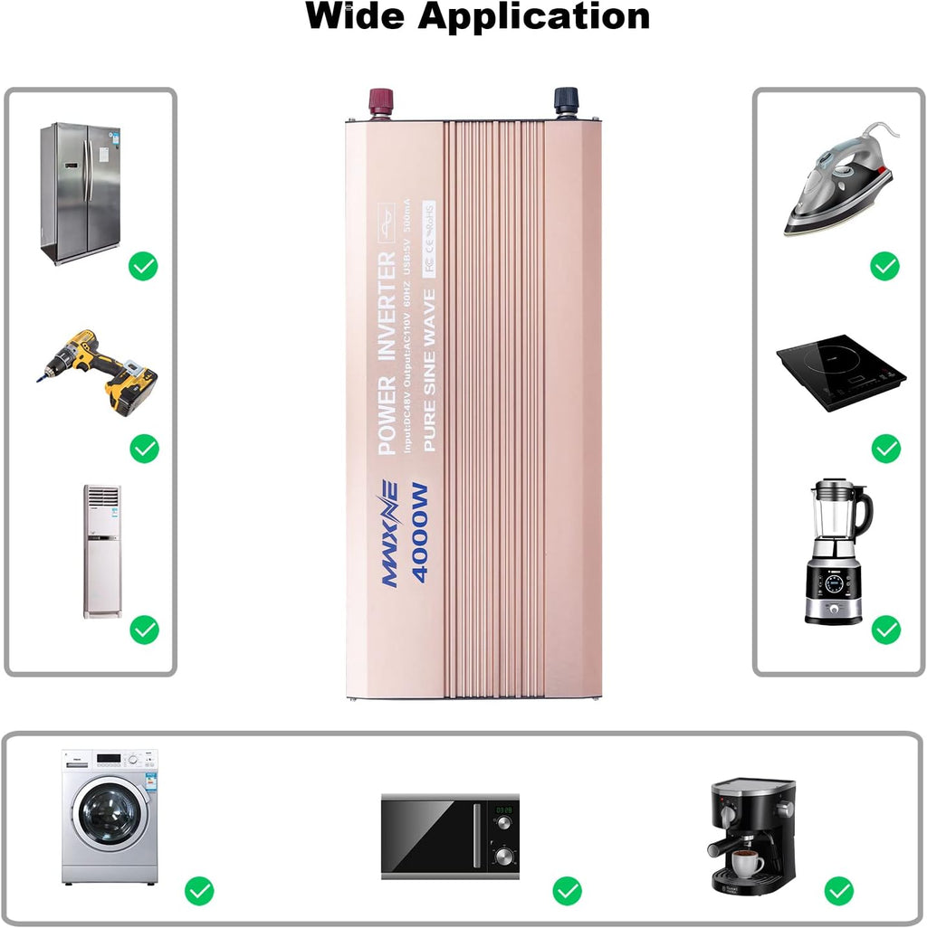 4000 Watts Pure Sine Wave Power Inverter with LCD Display and Remote Control R638937