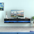 71 Inch High Glossy Wall Mounted TV Stand with LED Light O15942