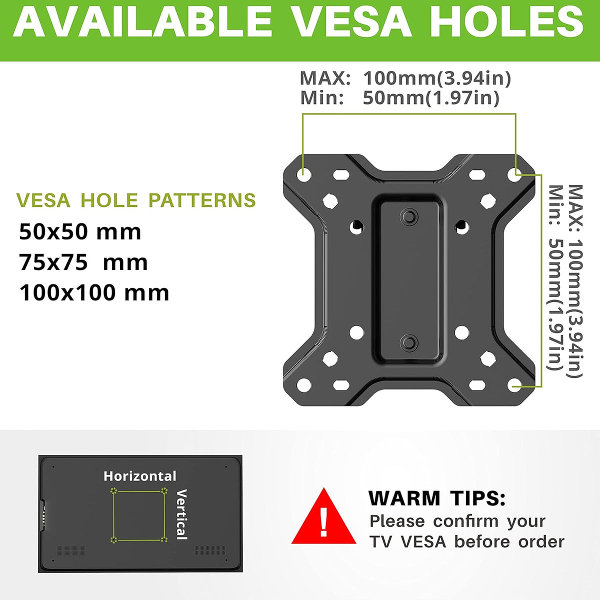Lockable RV TV Mount for 10-26 Inch Flat Screens, Pack of 2 B77153