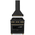 30 In. Dual Fuel Range and Range Hood in Black Stainless Steel R336