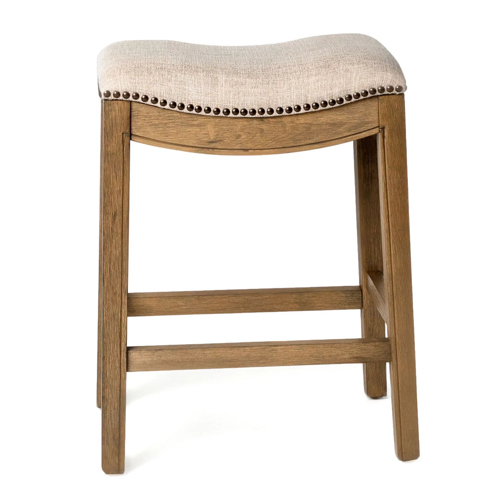 30" Bar Height Stool with Cream Fabric A974