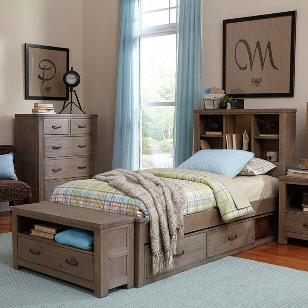 Twin Bookcase Bed with Trundle T4803