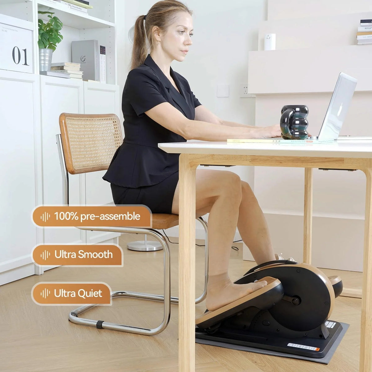 Under Desk Magnetic Elliptical Machine with Foot Massage J3179