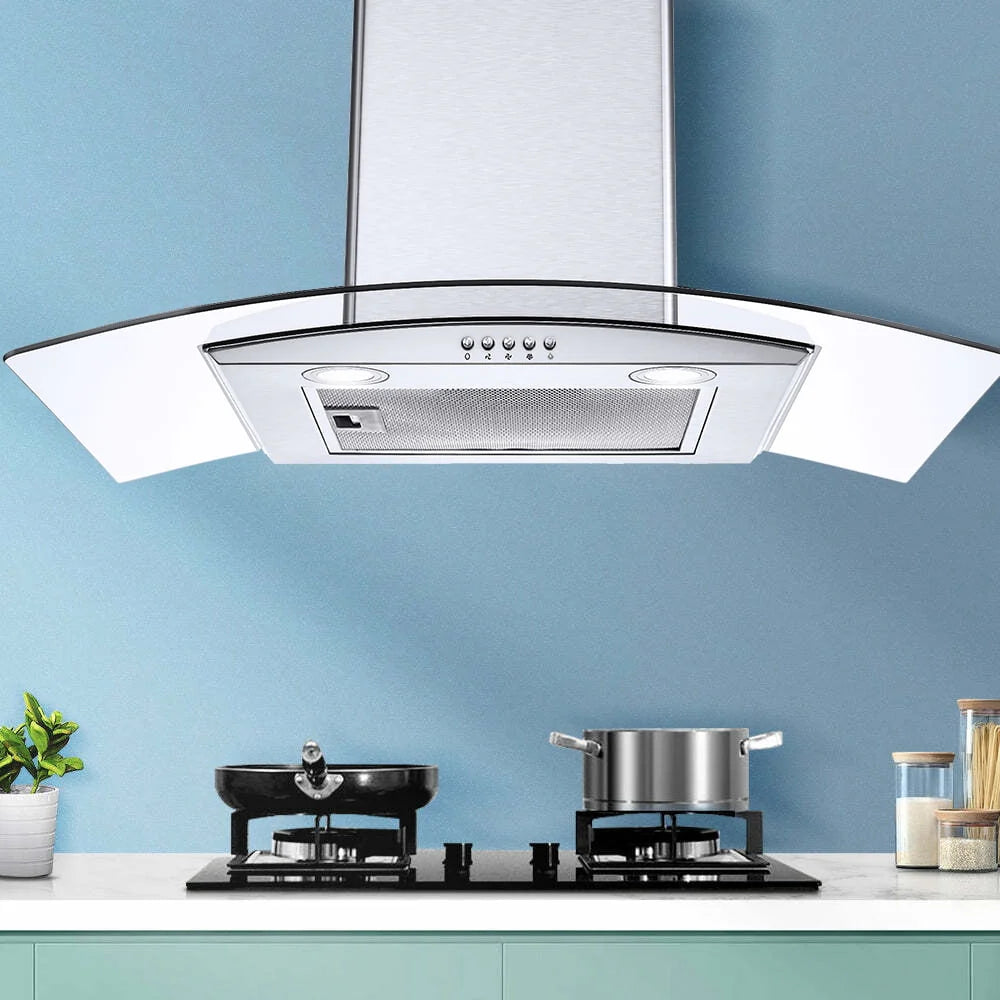 30 inch Wall Mount Range Hood 450CFM Tempered Glass 3-Speed E77762